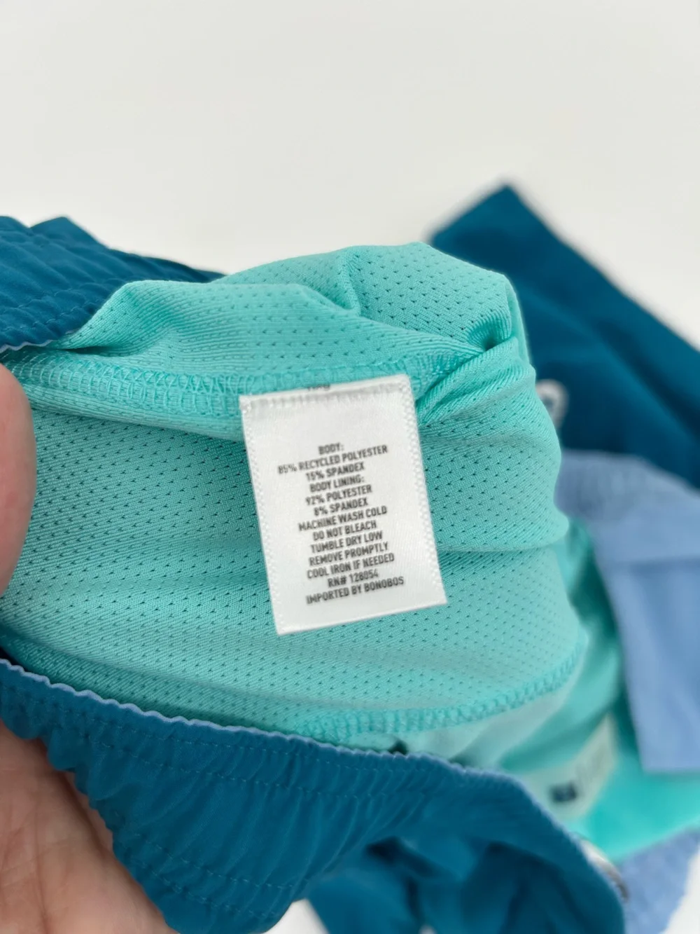 Men’s Bonobos Riviera Recycled Swim Trunks blue/green size XXL lined